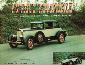 ANTIQUE AUTOMOBILE 1987 MAR - '26 RICKENBACKER, '16 MONROE, PACKARD V-12